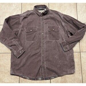 Vintage LL Bean Hurricane Shirt Mens XL Purple Flannel Lined Canvas Chore Barn